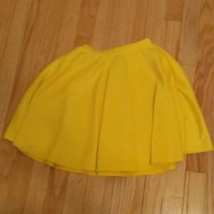 Children yellow flay satin skirt
